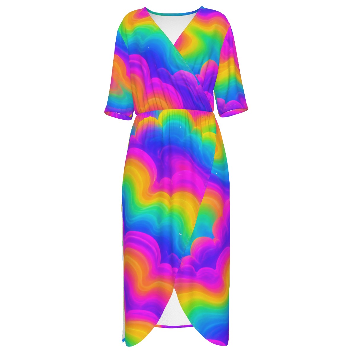 Women's Short Sleeve V-neck Dress