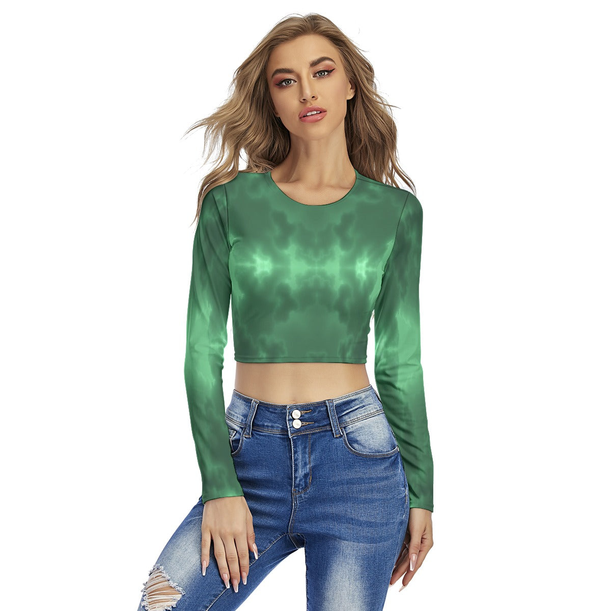 Women's Round Neck Crop Top T-Shirt
