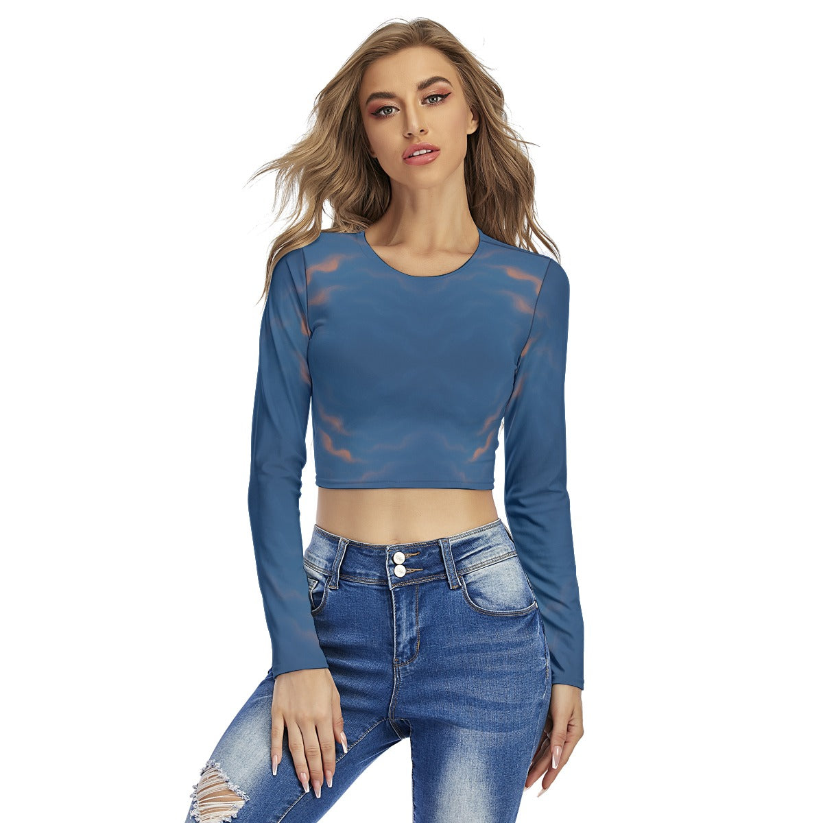 Women's Round Neck Crop Top T-Shirt