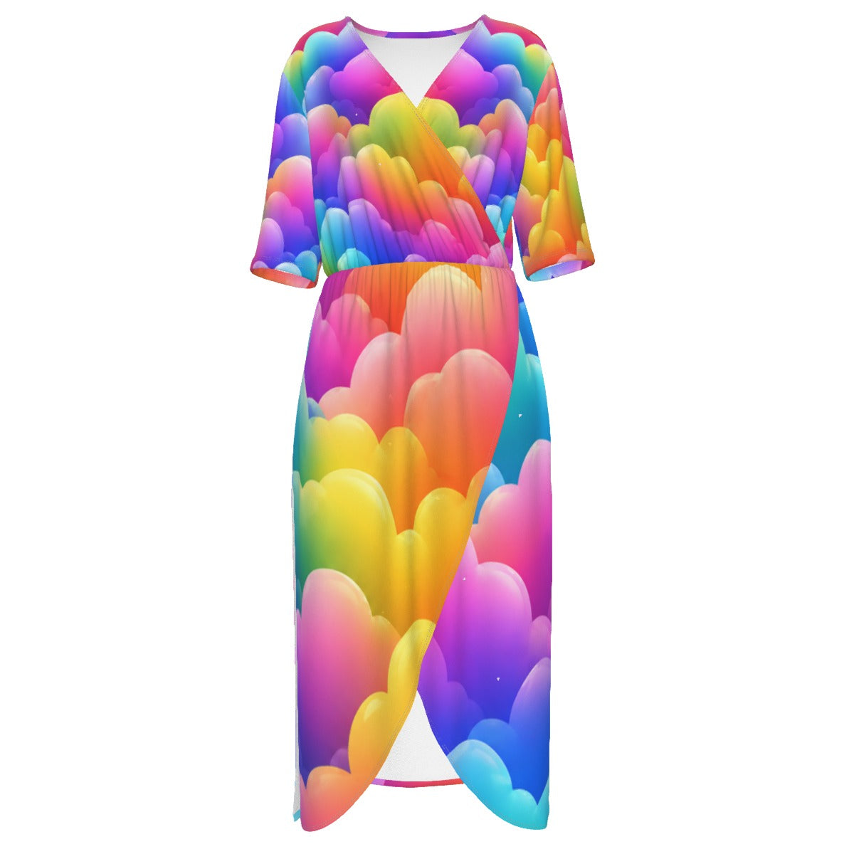Women's Short Sleeve V-neck Dress