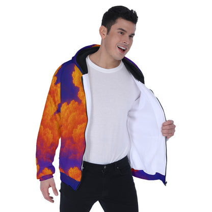 Men's Heavy Fleece Raglan Zip Up Hoodie With Pocket