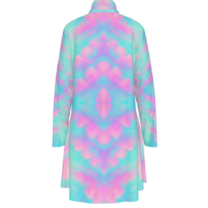 Women's High Neck Dress With Long Sleeve