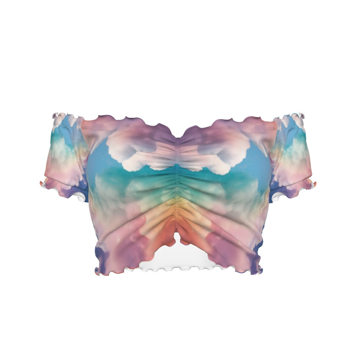 Women's One-shoulder Off-the-navel Short Sleeve T-shirt