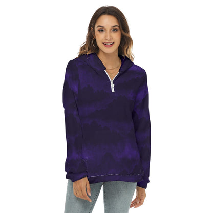 Women's Borg Fleece Hoodie With Half Zip