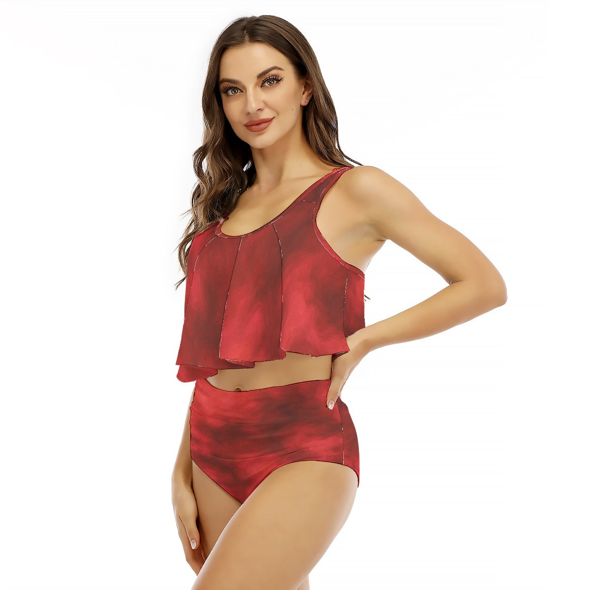 Women's Ruffled Vest Bikini Swimsuit