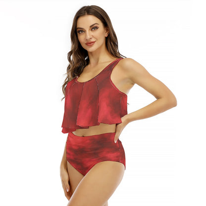 Women's Ruffled Vest Bikini Swimsuit
