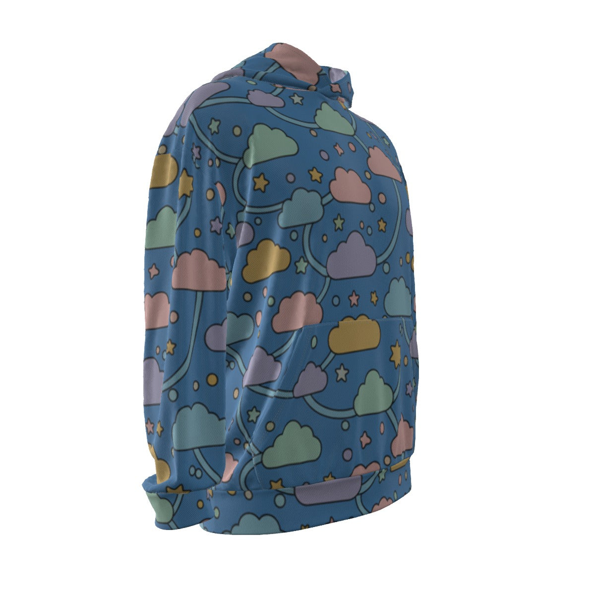 Men's Drop Shoulder Patch Pocket Hoodie