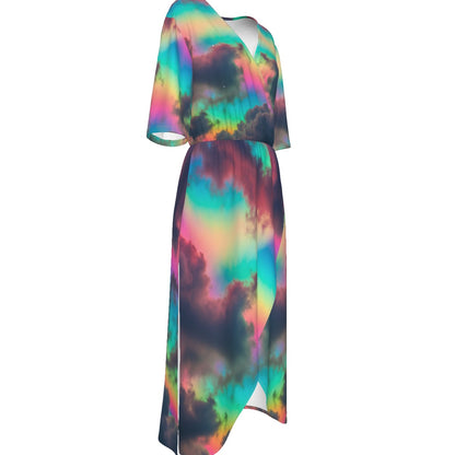 Women's Short Sleeve V-neck Dress