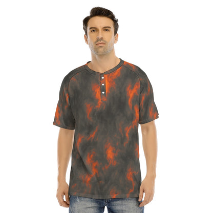 Men's Raglan Sleeve T-shirt With Button Closure