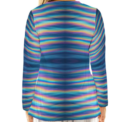 Women's Loose V-Neck T-Shirt With Long Sleeve