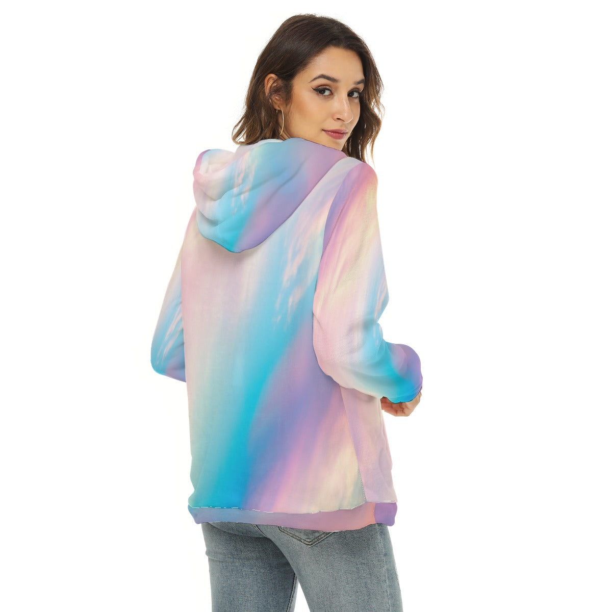 Women's Borg Fleece Hoodie With Half Zip