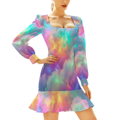 Women's Ruffle Hem Skinny Dress