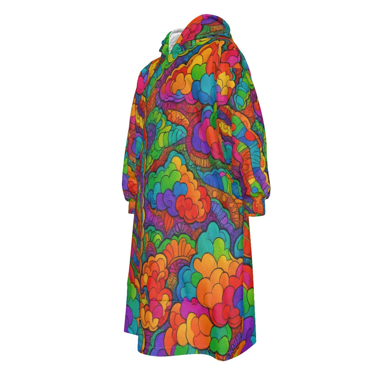 Unisex Kid's Sherpa Fleece Mid-Length Hoodie Blanket