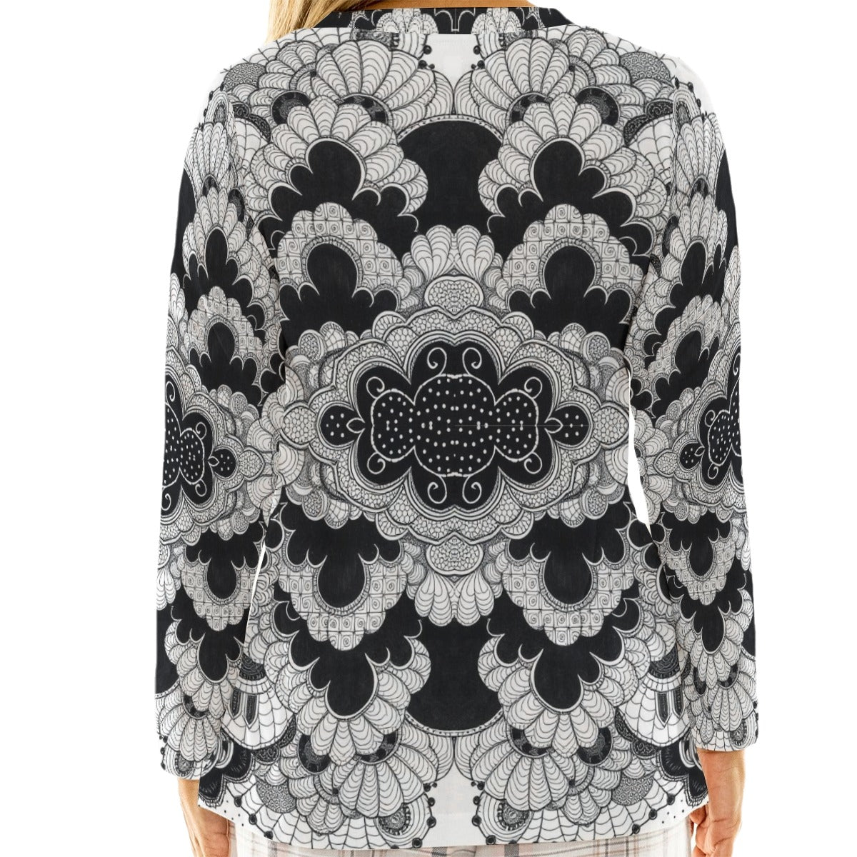 Women's Loose V-Neck T-Shirt With Long Sleeve