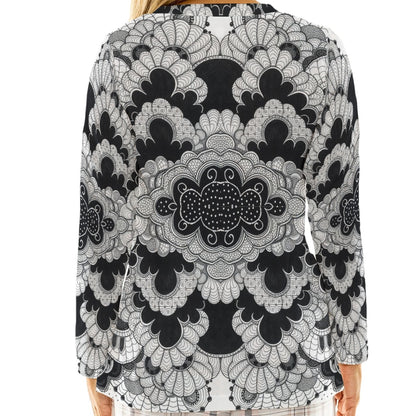 Women's Loose V-Neck T-Shirt With Long Sleeve