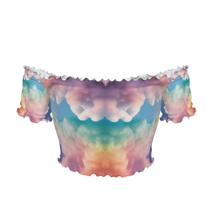 Women's One-shoulder Off-the-navel Short Sleeve T-shirt