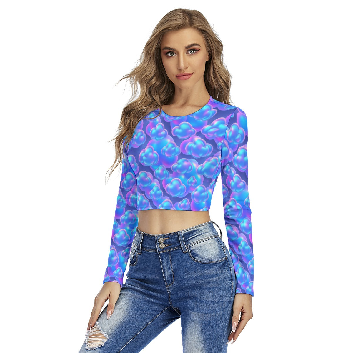 Women's Round Neck Crop Top T-Shirt