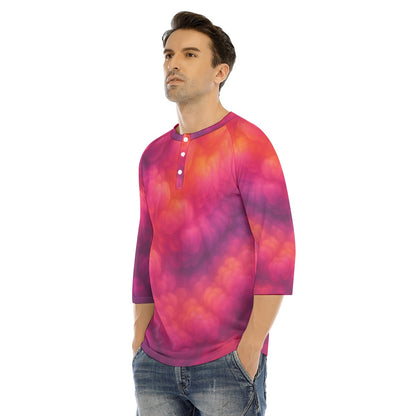 Men's Bracelet Sleeve T-shirt With Button Closure - view 3