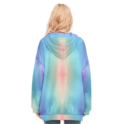 Women's Long Hoodie With Zipper Closure