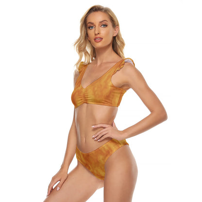 Women's Bikini Swimsuit With Ruffle Cuff Bra