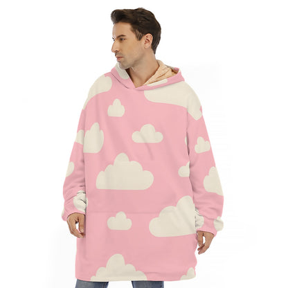 Unisex Sherpa Fleece Hoodie Blanket