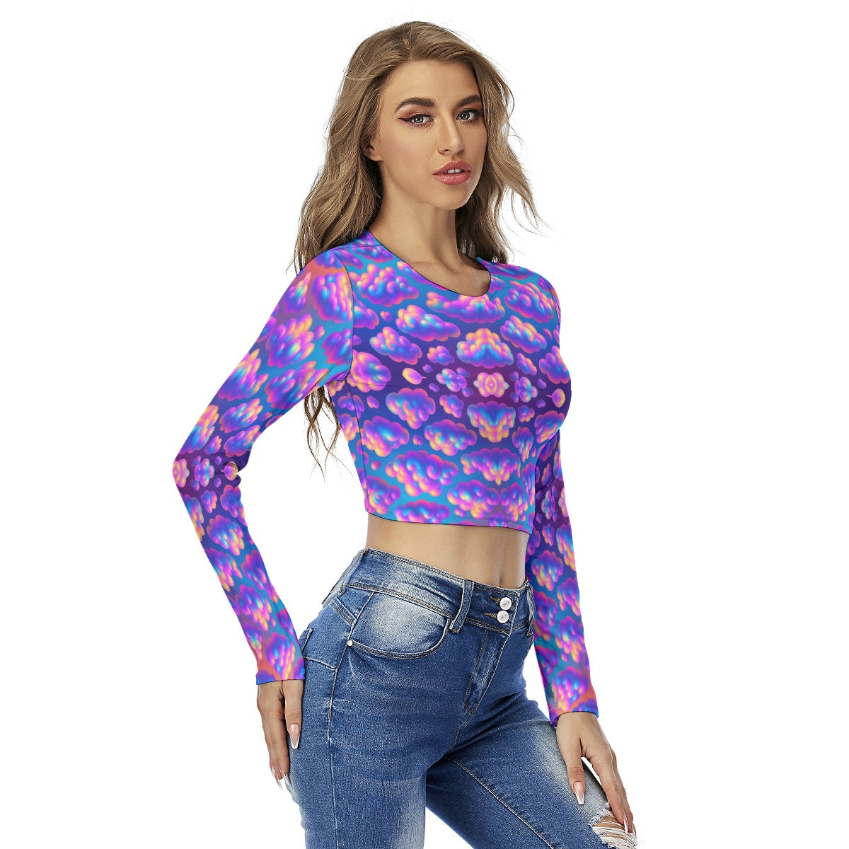 Women's Round Neck Crop Top T-Shirt