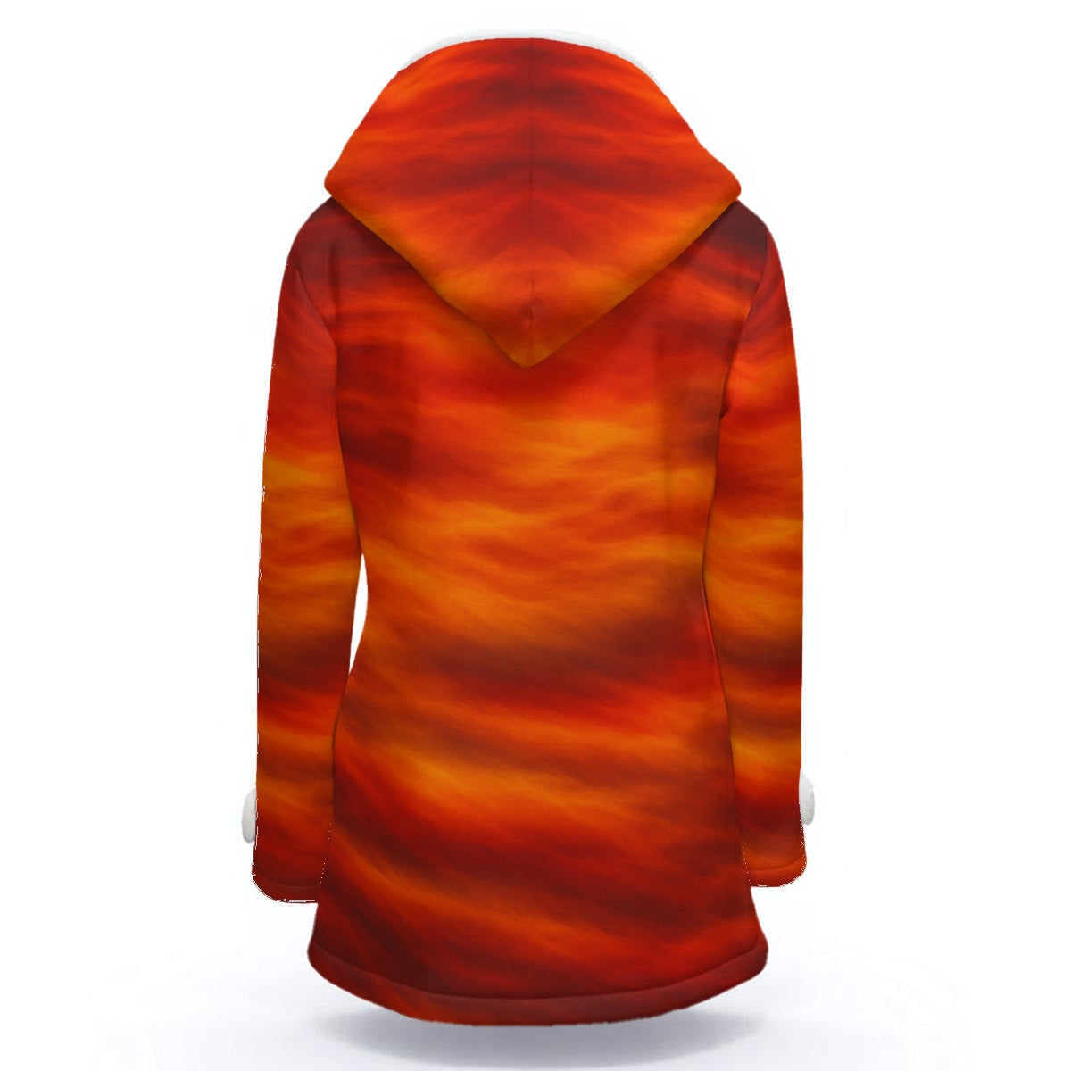 Women's Hooded Double-Breasted Winter Coat With Fleece