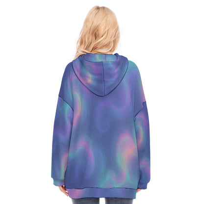 Women's Long Hoodie With Zipper Closure