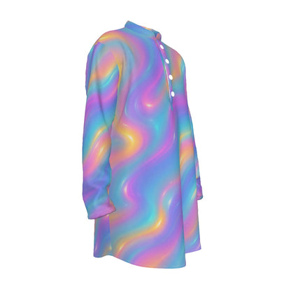 Men's Stand-up Collar Long Shirt