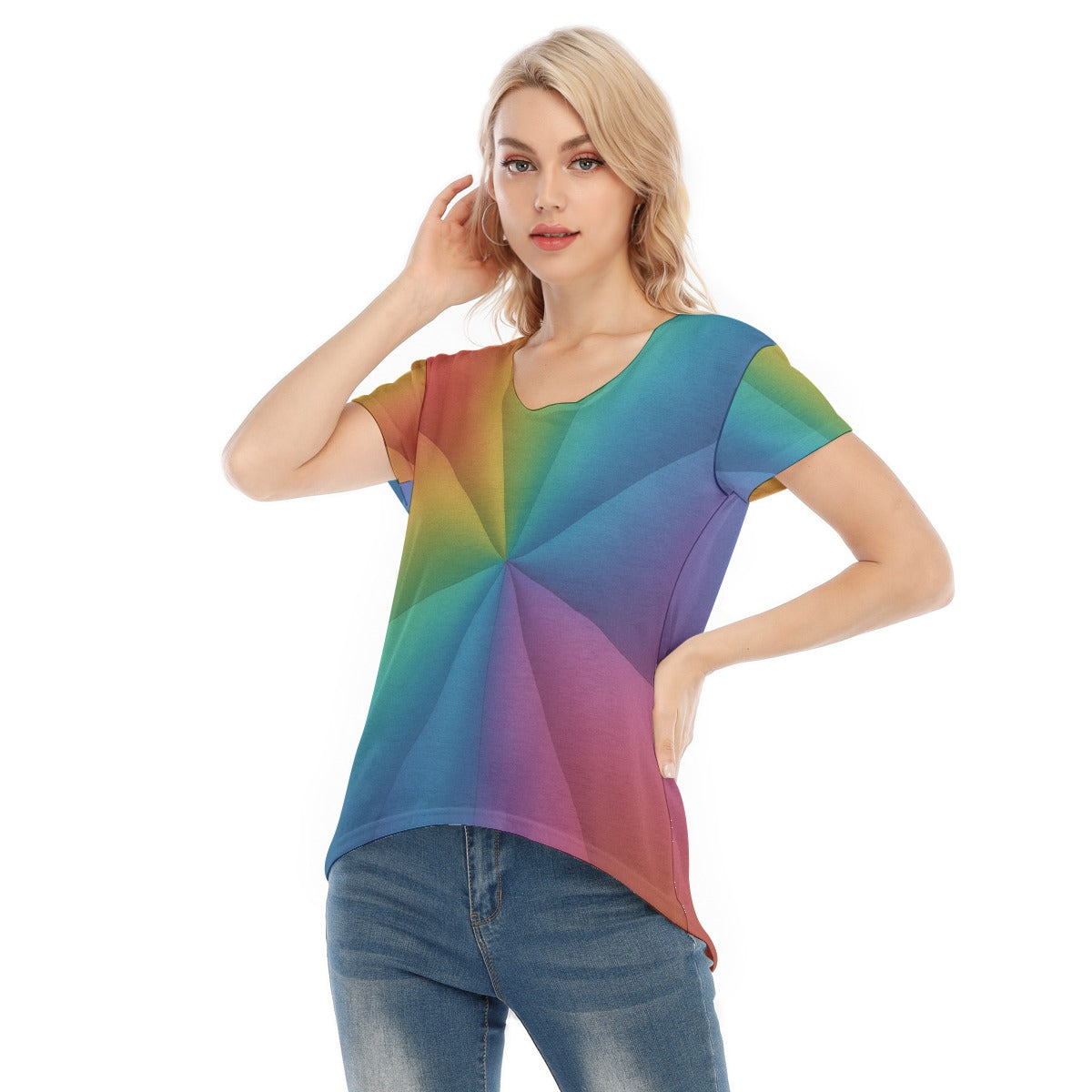 Women's V-neck Short Sleeve T-shirt
