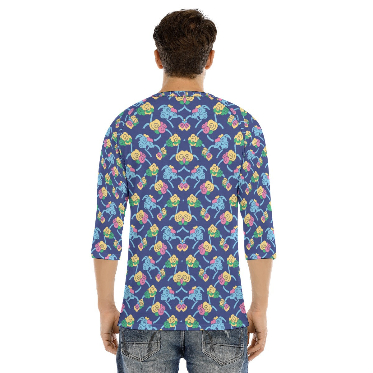 Men's Bracelet Sleeve T-shirt With Button Closure - view 4