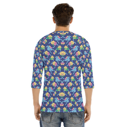 Men's Bracelet Sleeve T-shirt With Button Closure - view 4
