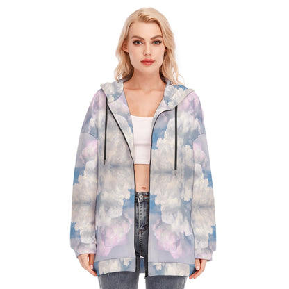 Women's Long Hoodie With Zipper Closure