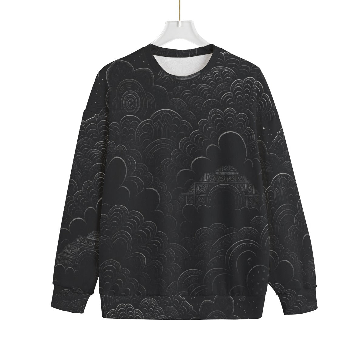 Unisex Drop-shoulder Knitted Fleece Sweater - view 1