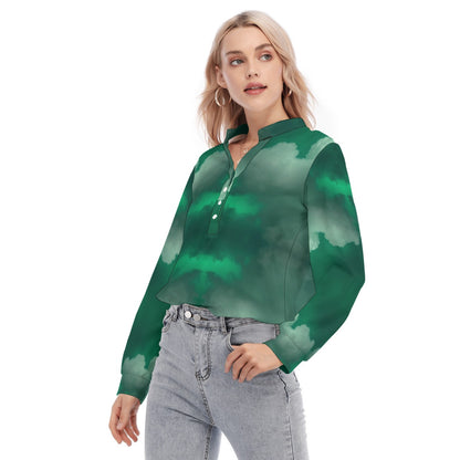 Women's Long Sleeve Blouse With Button Closure