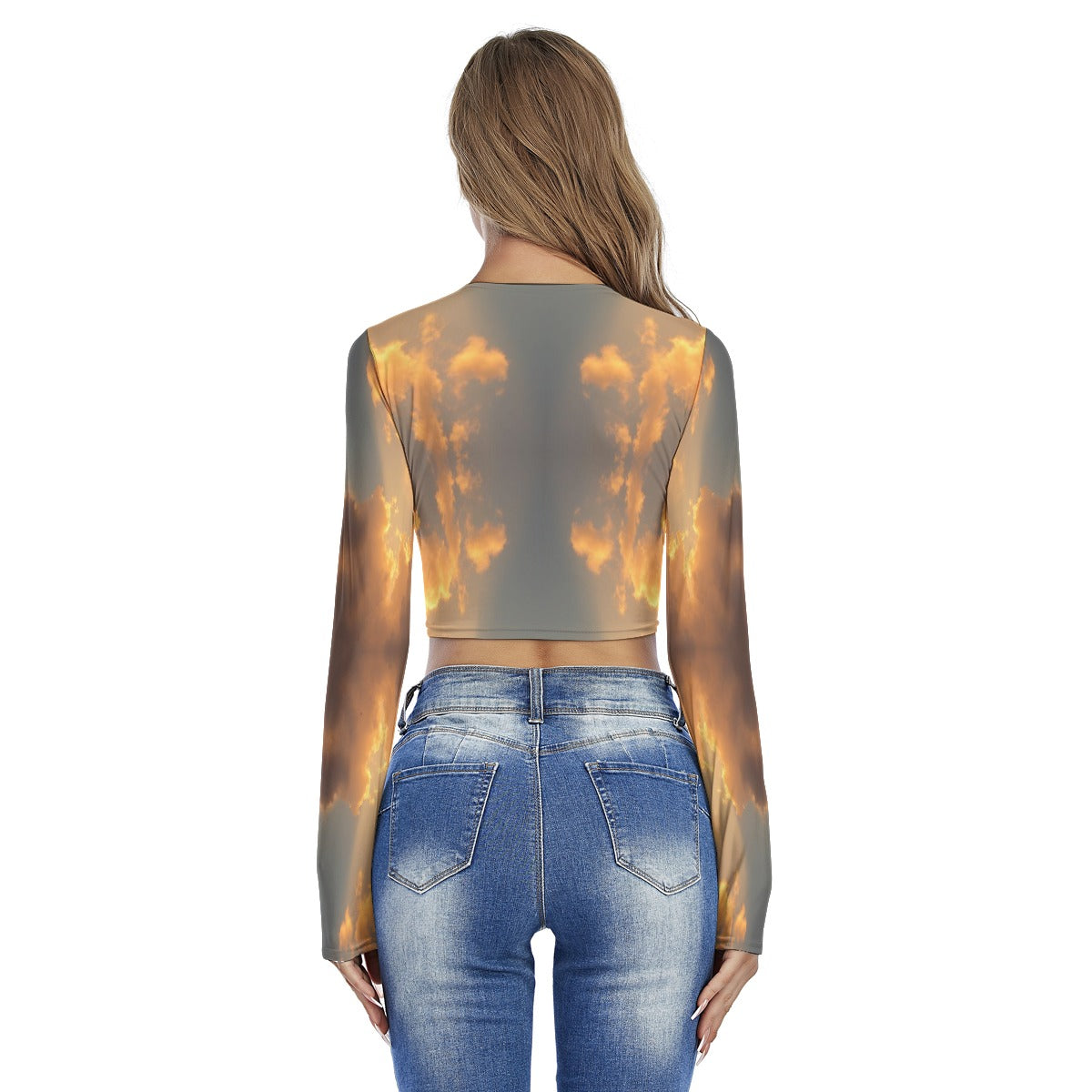 Women's Round Neck Crop Top T-Shirt