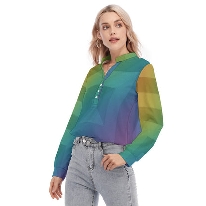 Women's Long Sleeve Blouse With Button Closure