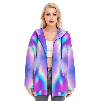 Women's Long Hoodie With Zipper Closure