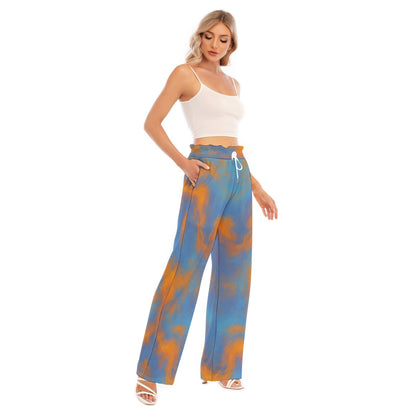 Women's Waist Fungus Edge Wide-leg Pants