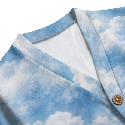 Unisex V-Neck Knitted-Fleece Button Cardigan - view 3