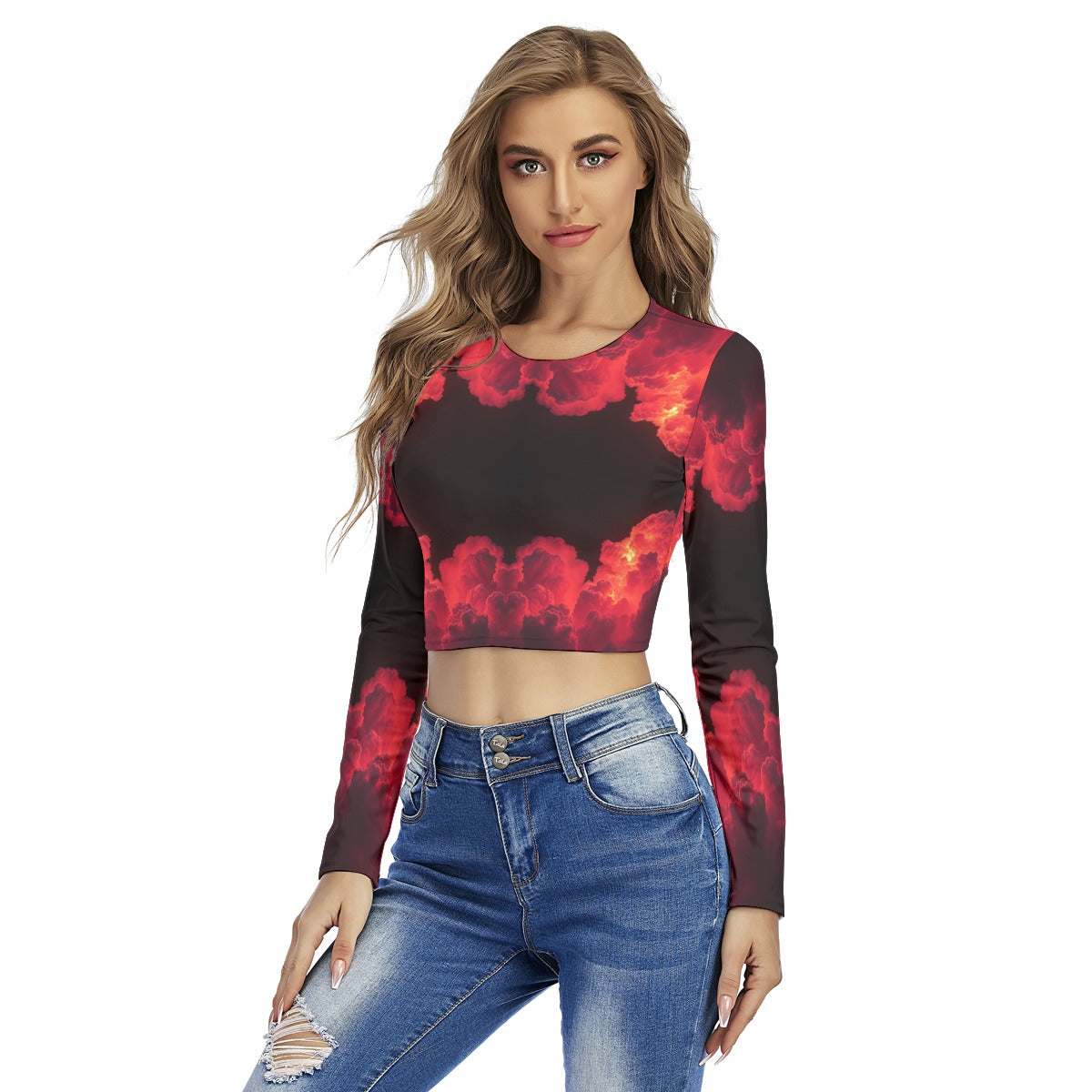 Women's Round Neck Crop Top T-Shirt