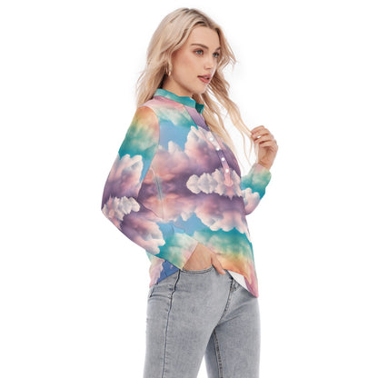 Women's Long Sleeve Blouse With Button Closure