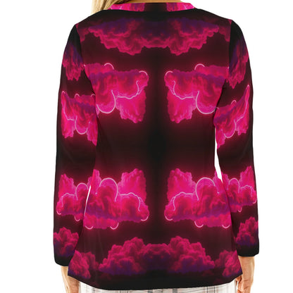 Women's Loose V-Neck T-Shirt With Long Sleeve