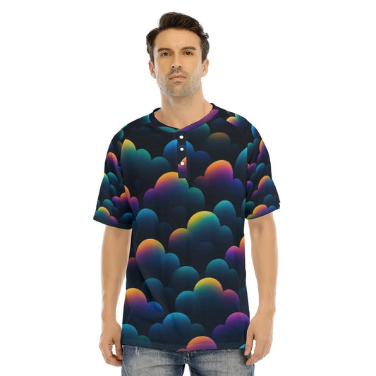 Men's Raglan Sleeve T-shirt With Button Closure