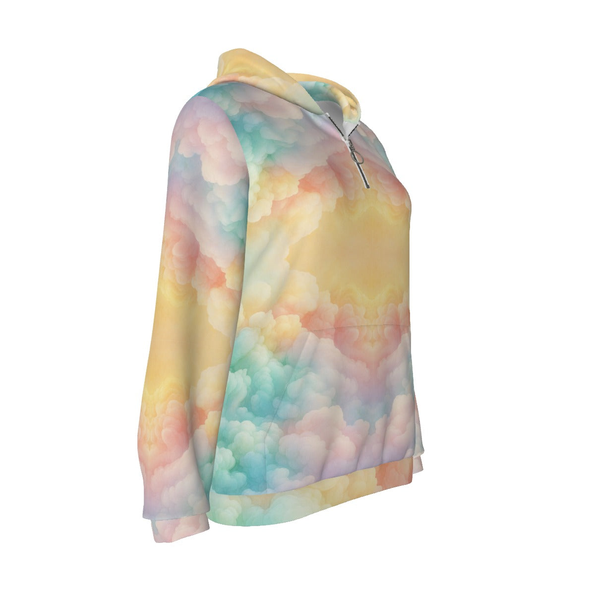 Women's Borg Fleece Hoodie With Half Zip