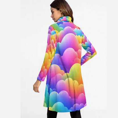 Women's High Neck Dress With Long Sleeve