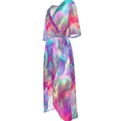 Women's Short Sleeve V-neck Dress