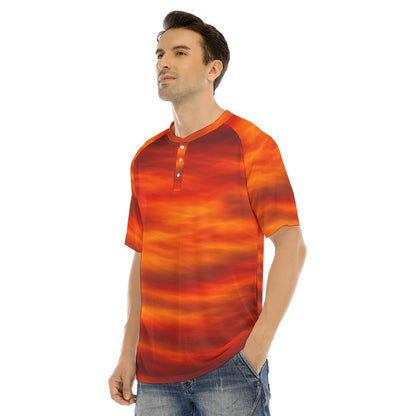 Men's Raglan Sleeve T-shirt With Button Closure