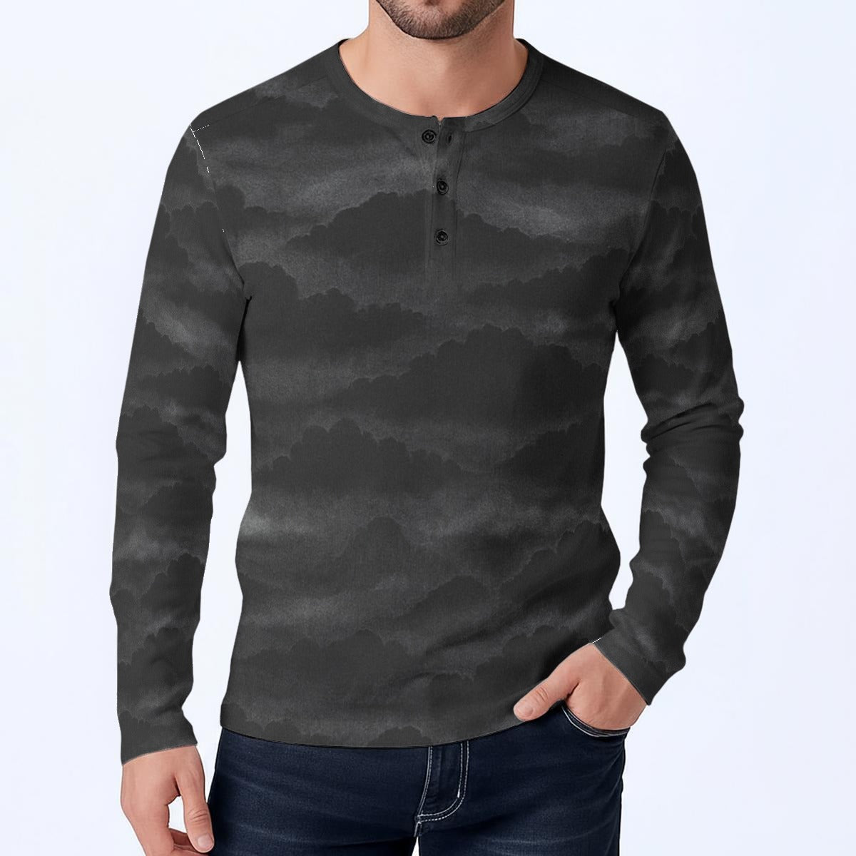Men's Classic Long-Sleeve Henley Shirt