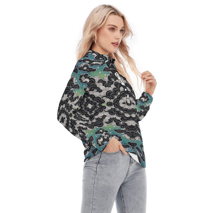 Women's Long Sleeve Blouse With Button Closure